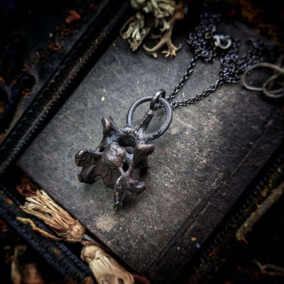 Electroformed Vertebrae Necklace - Picture 1 of 8